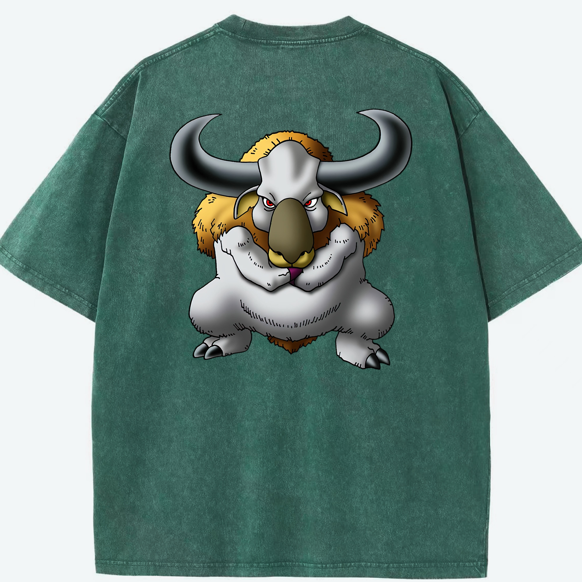（画像用） ドラゴンクエスト Doragon Kuesuto Dragon Quest 綿100% ヴィンテージ風 半袖Tシャツ（背面プリント）